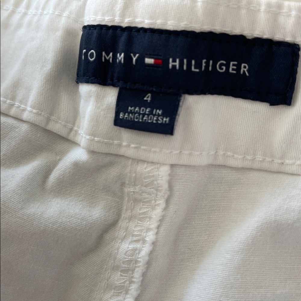 2 Tommy Hilfiger Capri pants size 4 white and khaki tan - Picture 7 of 16
